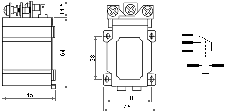 dimensions of relay jqx-50f