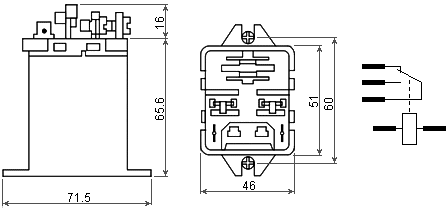 Размеры реле JQX-59F 24VDC