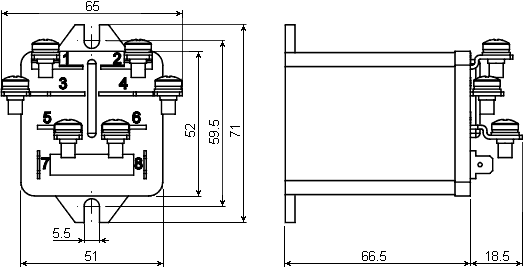 Relay JQX-60F/2Z dimensions