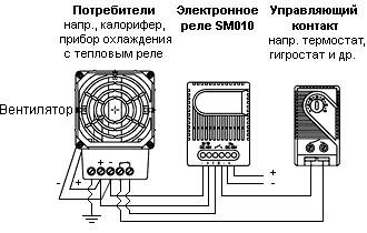 электронное реле и нагреватель со встроенным температурным датчиком