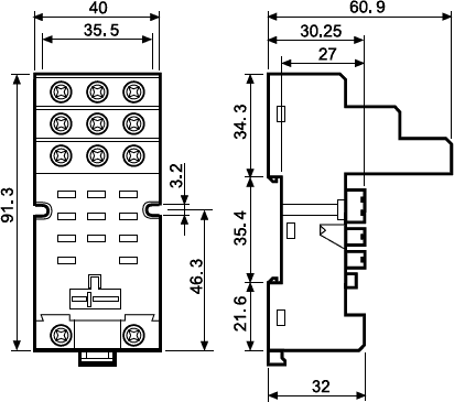 92.03 socket dimensions