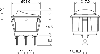 размеры переключателя R13112