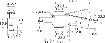 размеры выключателя безопасности C0320AA