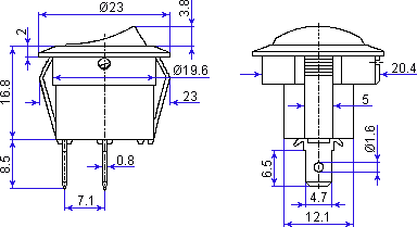 SR06NR switch dimensions