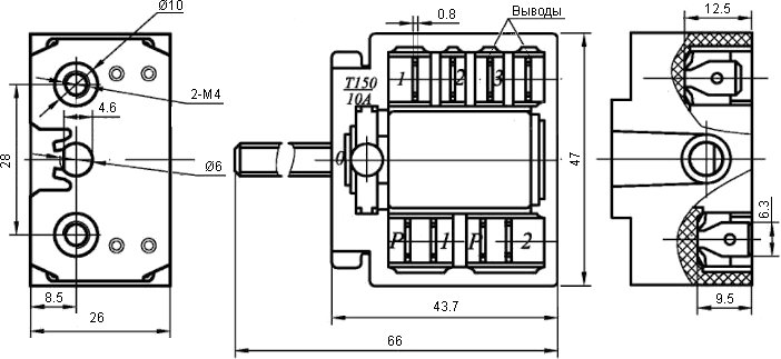 размеры роторного переключателя ПМЭ27-23424