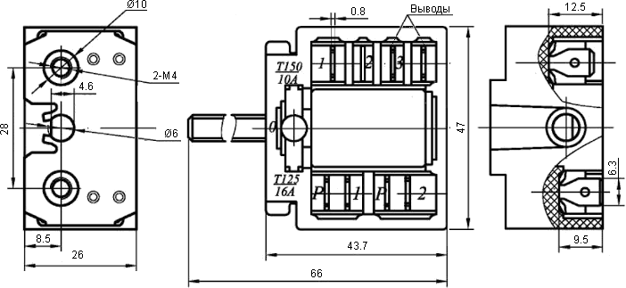 размеры роторного переключателя ПМЭ27-23427М