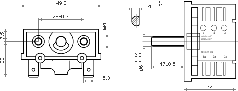 размеры переключателя для тепловентилятора FD103