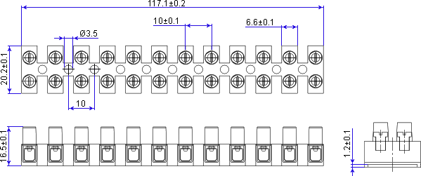 dimensions of terminal block PA9H