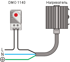 Пример типичного применения терморегулятора DMO 1140