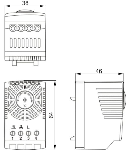 Размеры термостата HY-TC6031