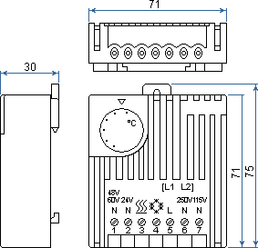thermostat dimensions