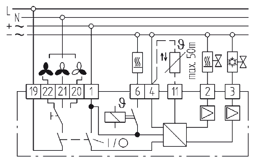 Схема термостата KLR-E 517 7810 Schneider Electric