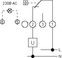 Electrical circuit of thermostat 1T.01.0