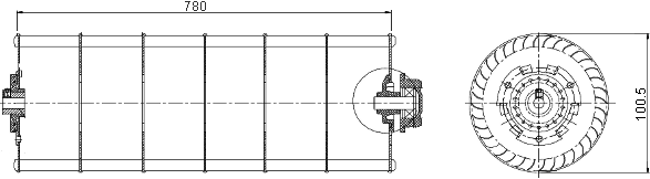 sizes if tangential wheel Q100x780R - 2501100322