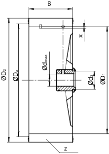 Dimensions of the sigle flow TLR wheel