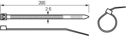 размеры пластиковой кабельной стяжки