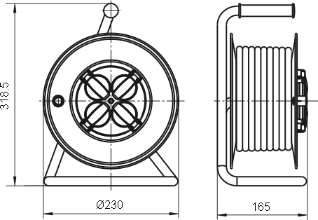 Размеры силового удлинителя УК30 серии Industrial Plus IEK