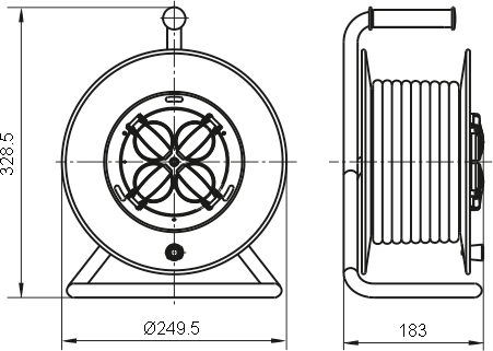 Размеры силового удлинителя УК30 серии Professional IEK