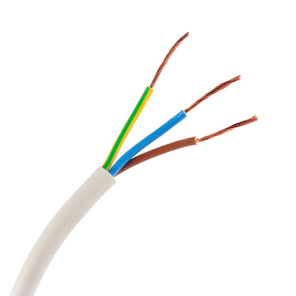 Câble dalimentation électrique HO5VV-F 3G2,5 Blanc 50m 