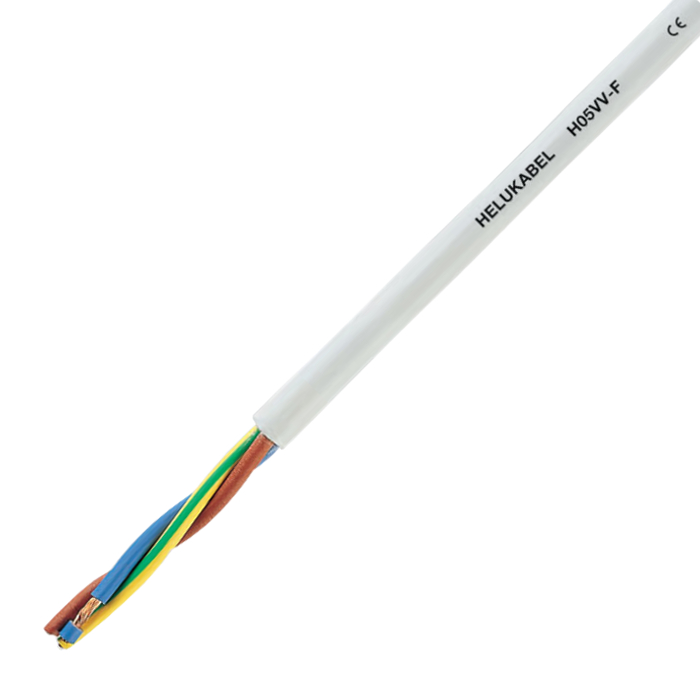 29453 Flexible control cable H05VV-F 3G0.75mm² white Helukabel
