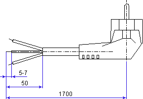 Power cord with euro-plug dimensions